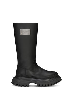 black leather boots DOLCE E GABBANA KIDS | D11213A344480999